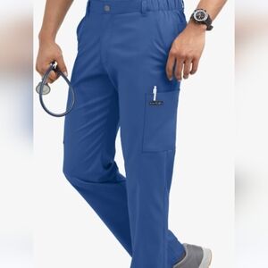 UA Advantage STRETCH Men's 8-Pocket Cargo Scrub Pants Royal Blue Large NWT